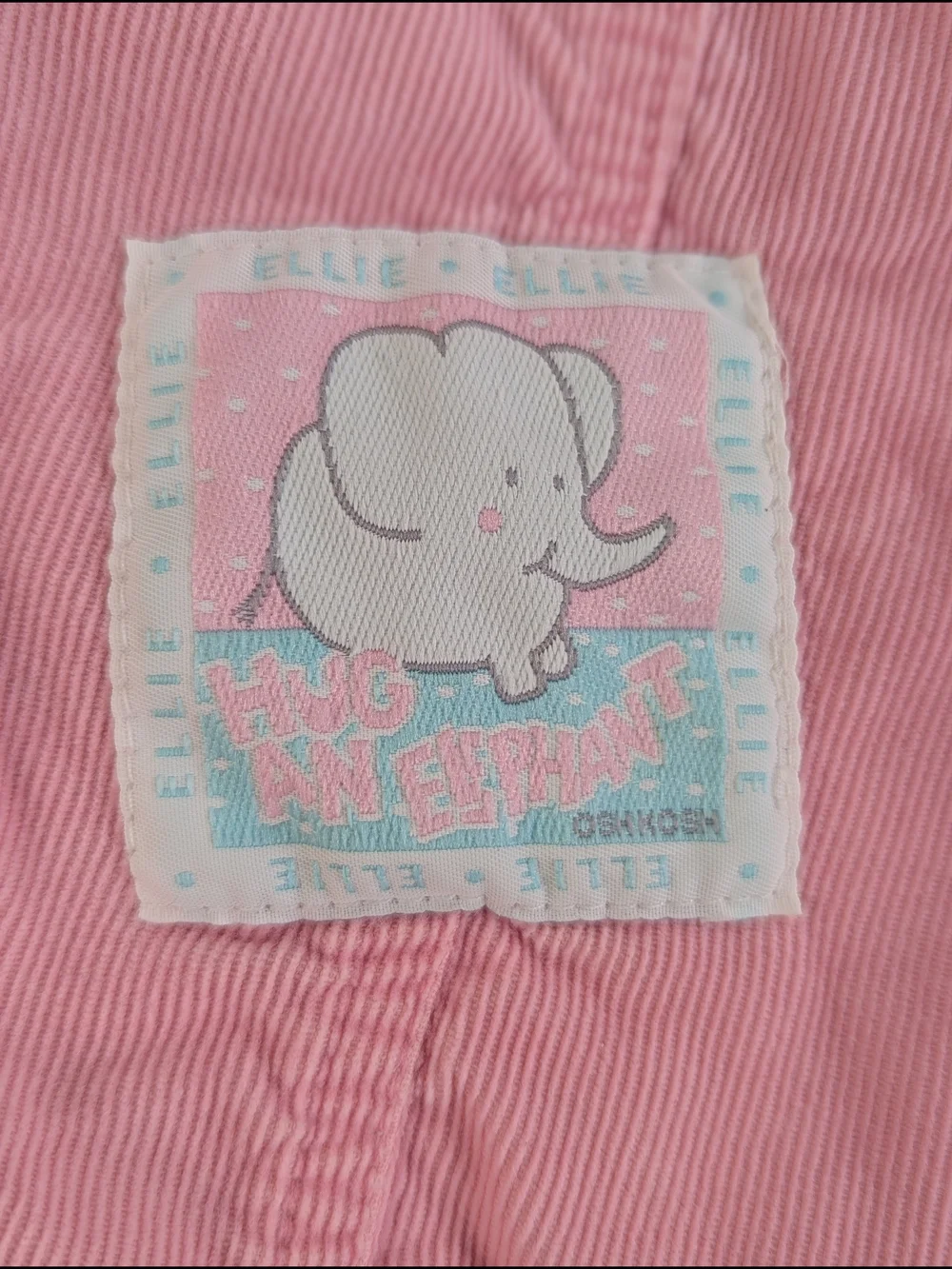 OshKosh Pink Corduroy Elephant Overalls Vestbak Vintage 18 Months